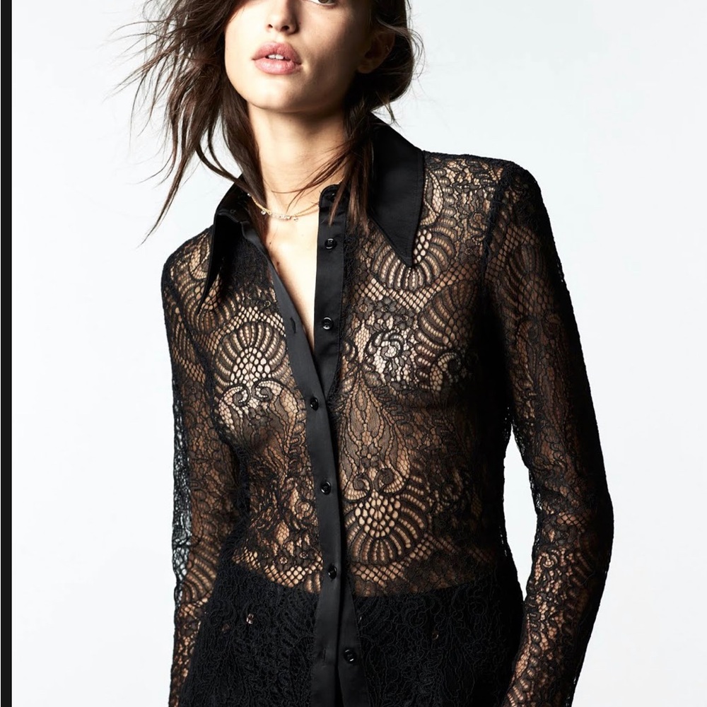 NWT black lace blouse